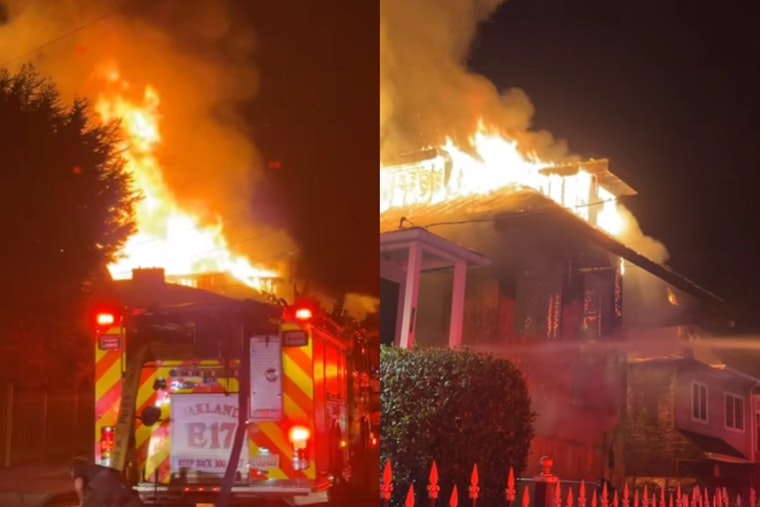 VIDEO: Oakland Firefighters Quell 3rd-Alarm Blaze, Protecting Neighborhood Homes on 34th Avenue
