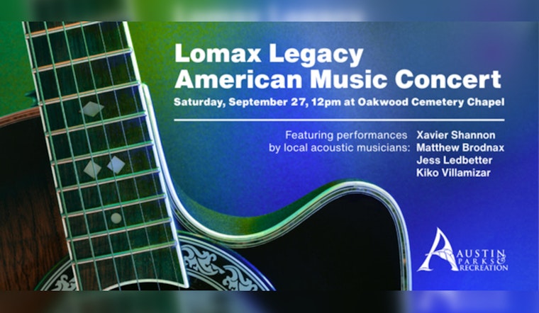 Oakwood Cemetery to Host First Lomax Legacy American Music Concert on September 27