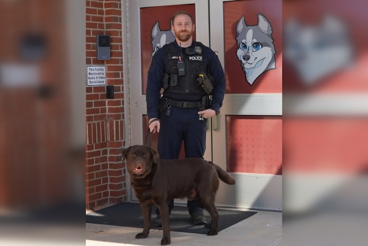 Officer Hunter Bell and K-9 Partner Joko Build Trust at N.B. Mills Elementary in Statesville