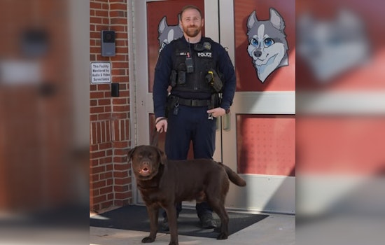 Officer Hunter Bell and K-9 Partner Joko Build Trust at N.B. Mills Elementary in Statesville