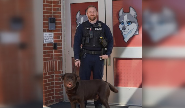 Officer Hunter Bell and K-9 Partner Joko Build Trust at N.B. Mills Elementary in Statesville