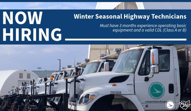 Ohio Department of Transportation Seeks Seasonal Highway Technicians Amid Preparations for Winter