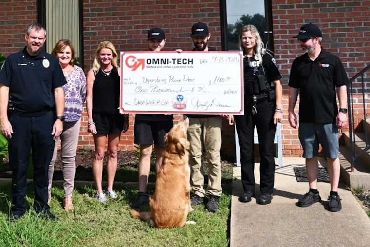 Omni-Tech Manufacturing Donates $1,000 to Dyersburg Police's "Shop with a Cop" Christmas Initiative