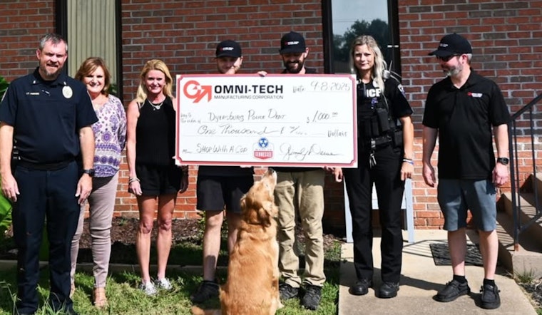 Omni-Tech Manufacturing Donates $1,000 to Dyersburg Police's "Shop with a Cop" Christmas Initiative