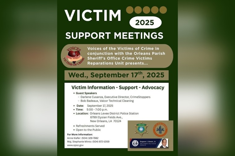 Orleans Parish Sheriff’s Office Invites Community to Victim Support Meetings in New Orleans