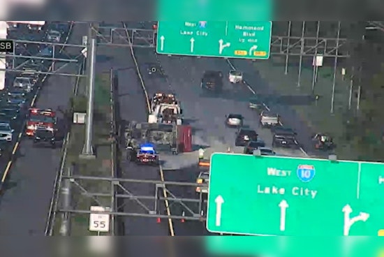 Overturned Dump Truck on I-10 Near I-295 Interchange Causes Major Traffic Delays in Jacksonville