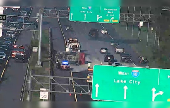 Overturned Dump Truck on I-10 Near I-295 Interchange Causes Major Traffic Delays in Jacksonville