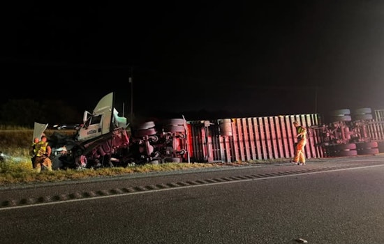 Overturned Semi-Truck on I-35 Causes Major Delays in San Marcos