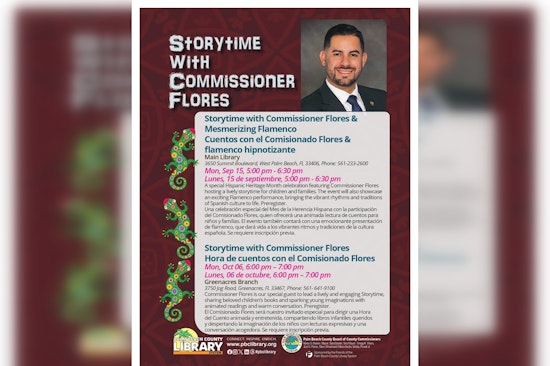 Palm Beach Libraries to Celebrate Hispanic Heritage with Story Time Events Featuring Commissioner Joel Flores