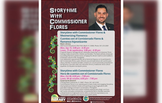 Palm Beach Libraries to Celebrate Hispanic Heritage with Story Time Events Featuring Commissioner Joel Flores