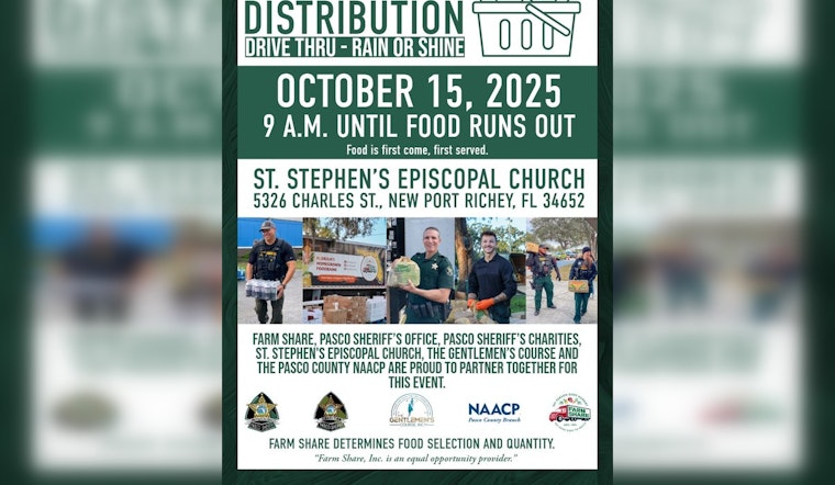 Pasco Sheriff's Office Joins Forces with Local Charities for Free Food Distribution Event at St. Stephen's Episcopal Church
