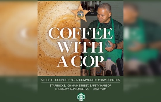 Pinellas County Sheriff's Office Hosts "Coffee with a Cop" at Safety Harbor Starbucks for Community Engagement