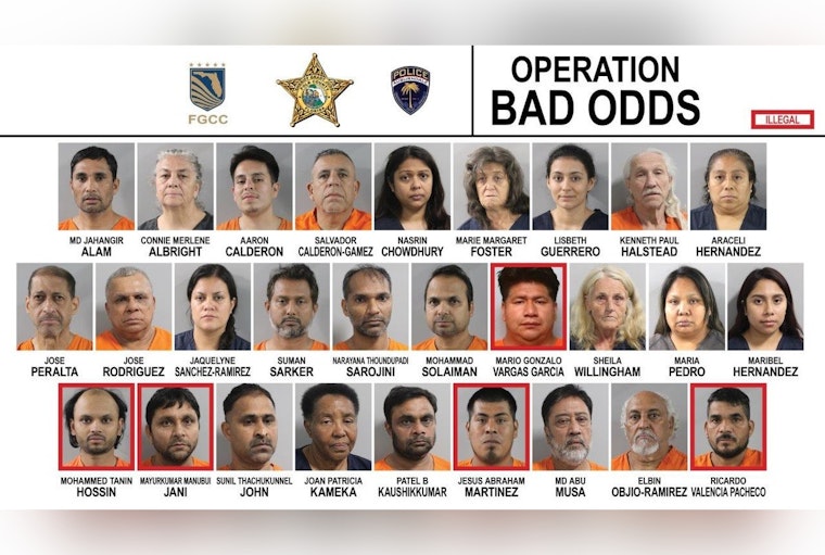 Polk County's "Operation Bad Odds" Nets 28 Arrests, 48 Illegal Gambling Machines Seized