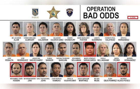 Polk County's "Operation Bad Odds" Nets 28 Arrests, 48 Illegal Gambling Machines Seized