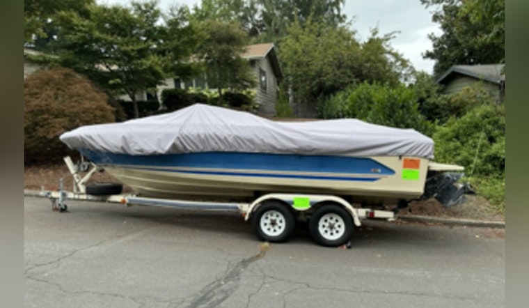 Portland Authorities Issue Pre-Seizure Notice for Illegally Parked Boat Near SW Martha Terrace