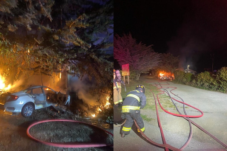 Quick Action by Firefighters Thwarts Vehicle Fire from Turning into Wildfire Near Santa Cruz