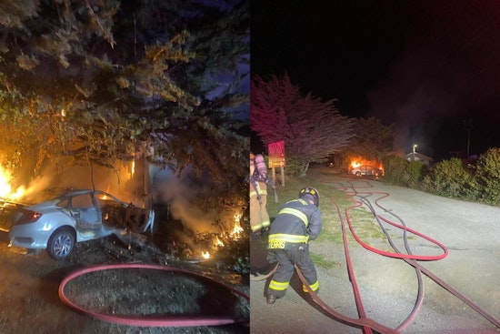 Quick Action by Firefighters Thwarts Vehicle Fire from Turning into Wildfire Near Santa Cruz