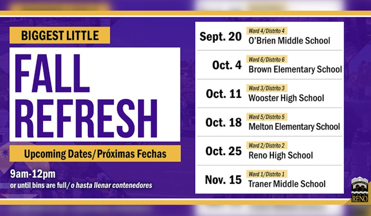 Reno Launches "Biggest Little Fall Refresh" Cleanup Events to Beautify City Neighborhoods