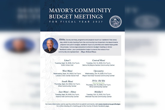 Rescheduled Pāʻia-Haʻikū Community Budget Meeting Set for October 16 at Pāʻia Community Center
