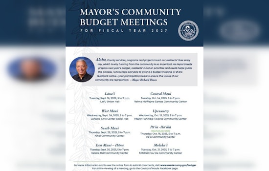 Rescheduled Pāʻia-Haʻikū Community Budget Meeting Set for October 16 at Pāʻia Community Center