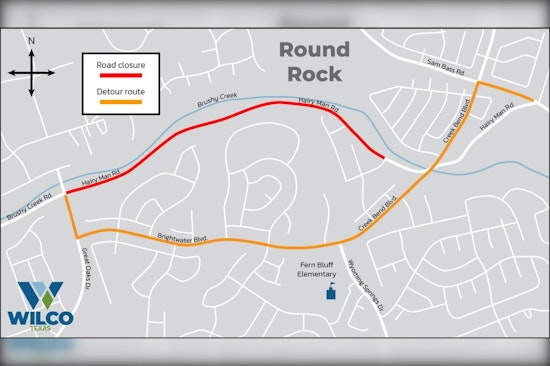 Round Rock Hairy Man Road Closed Overnight for Bridge Construction with Detours in Place