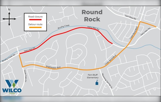 Round Rock Hairy Man Road Closed Overnight for Bridge Construction with Detours in Place