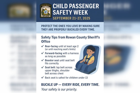 Rowan County Sheriff's Office Boosts Child Passenger Safety Awareness During National Safety Week