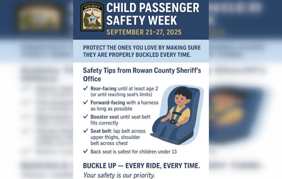 Rowan County Sheriff's Office Boosts Child Passenger Safety Awareness During National Safety Week