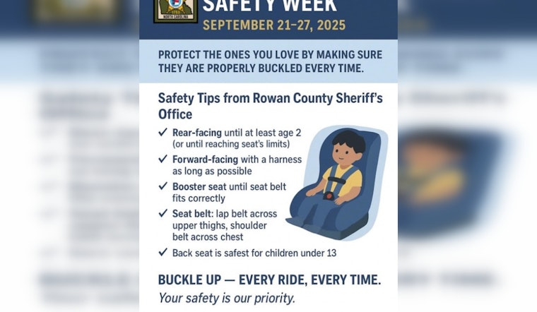 Rowan County Sheriff's Office Boosts Child Passenger Safety Awareness During National Safety Week