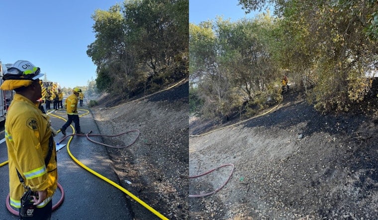 Santa Clara County Firefighters Quickly Subdue Brush Fire by I-280 in Los Altos Hills