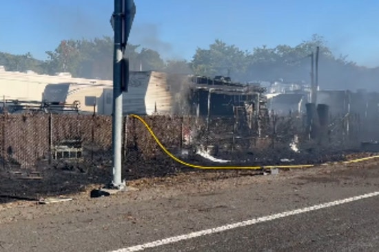 VIDEO: Santa Rosa Firefighters Quell Vegetation and Trailer Park Blaze, No Injuries Reported
