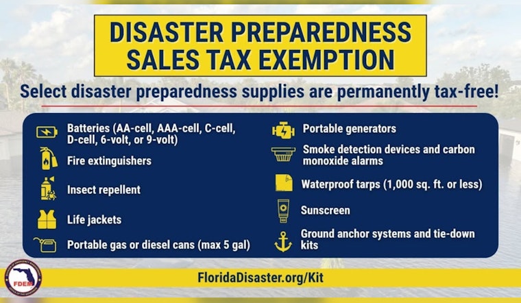 Sarasota Announces Permanent Tax Exemption on Disaster Preparedness Items Ahead of 2025 Hurricane Season