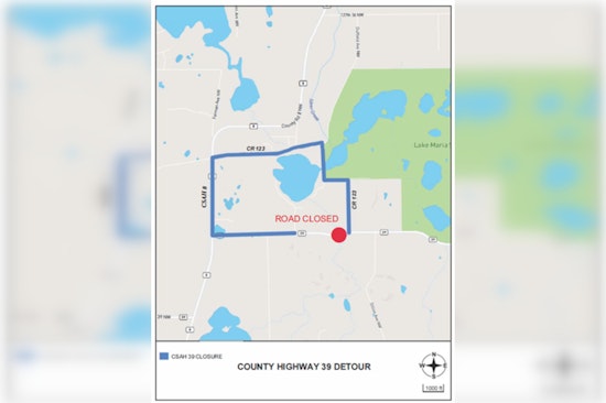 Section of County Highway 39 in Silver Creek Township Closed for Culvert Replacement Starting September 8