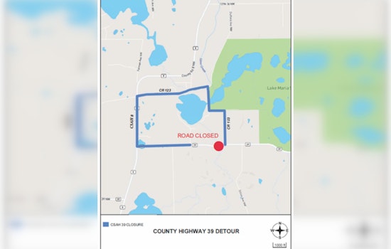 Section of County Highway 39 in Silver Creek Township Closed for Culvert Replacement Starting September 8
