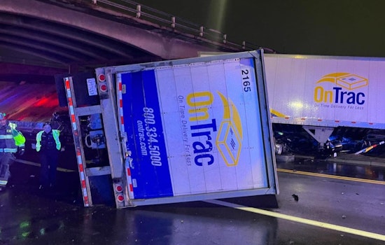 Semi Tractor-Trailer Crashes Off I-270 Bridge in Commerce City, Driver Injured but Stable