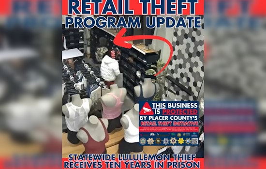 Serial Lululemon Thief Sentenced to 10 Years by Placer County DA in California Retail Theft Crackdown