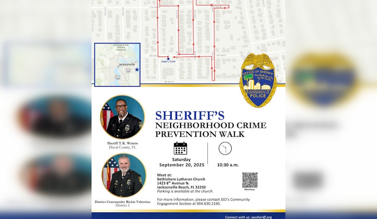Sheriff T.K. Waters to Engage with Jacksonville Beach Community in Personalized Neighborhood Walk