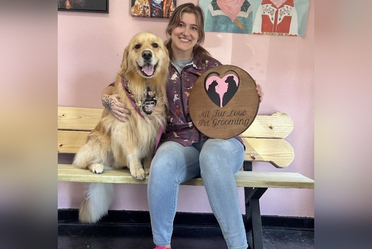 Slidell's Four-Legged Firefighter, Chief Mooney, Receives Generous Grooming Donation from All Fur Love Pet Grooming