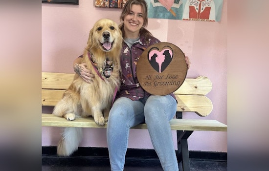 Slidell's Four-Legged Firefighter, Chief Mooney, Receives Generous Grooming Donation from All Fur Love Pet Grooming