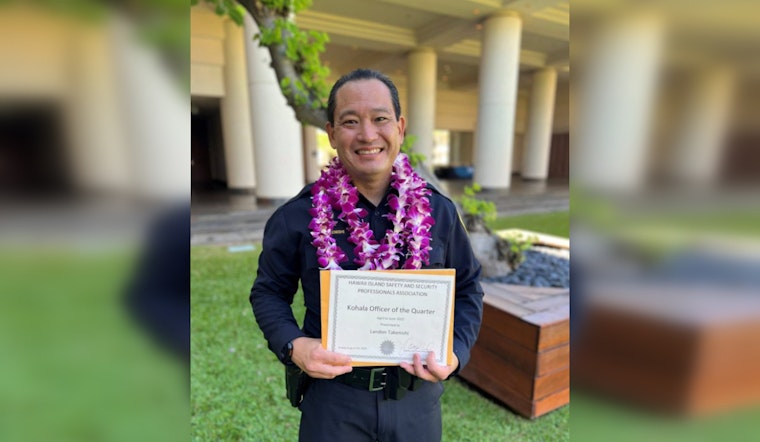 South Kohala's Officer Landon Takenishi Named Officer of the Quarter by HISSPA for Exemplary Service on Hawai‘i Island