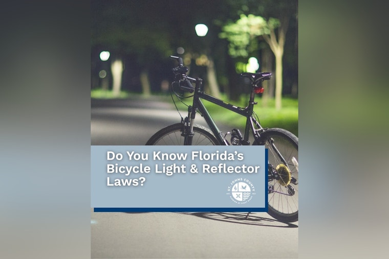 St. Johns County Urges Cyclists to Light Up for Safety as Night Falls