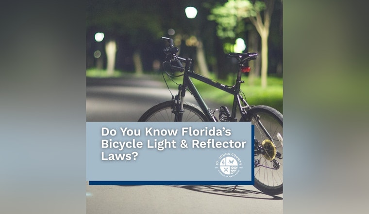 St. Johns County Urges Cyclists to Light Up for Safety as Night Falls