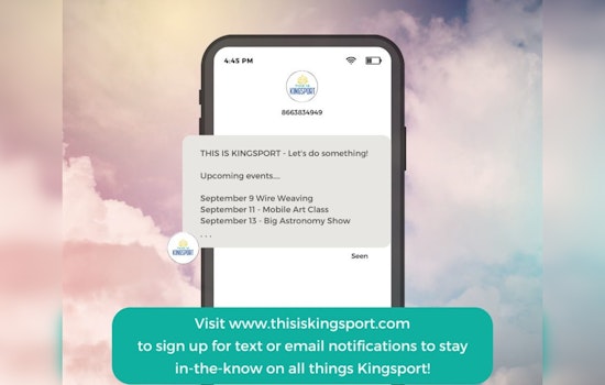Stay Updated on Kingsport's Lively Weekend Events with New Text Alert Service from 'This is Kingsport' Website