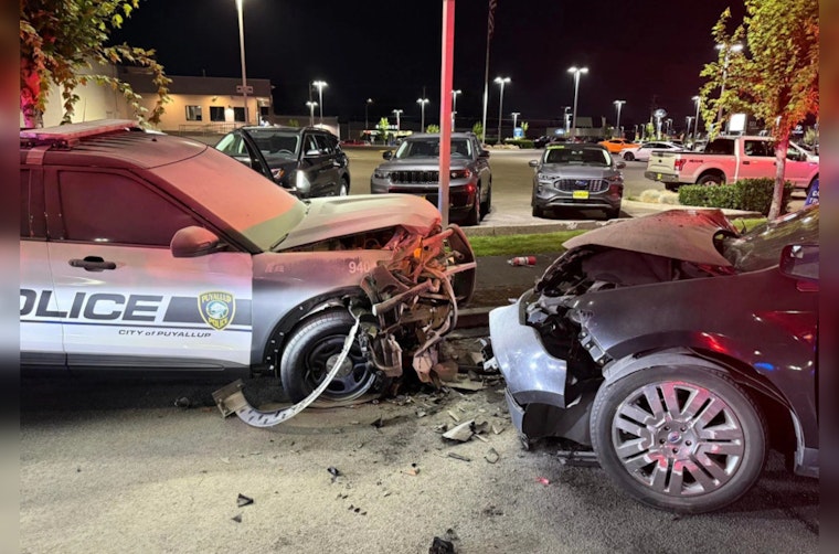 Suspected DUI Felon Rams K-9 Officer's Patrol Car in Puyallup, Leading to Fiery Chase Conclusion and Arrest