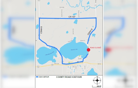 Temporary Road Closure on County Highway 9 in Waverly Due to Tree Removal