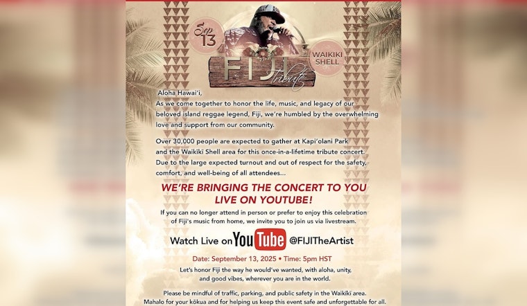 Thousands Gather in Honolulu to Honor Music Legend Fiji with Tribute Concert at Waikiki Shell and Kapiolani Park
