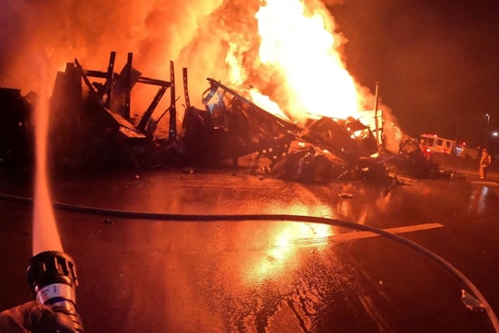 Traffic Disrupted as Fire Crews Extinguish Tractor-Trailer Blaze on I-40 West in Knox County