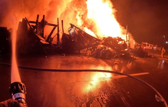 Traffic Disrupted as Fire Crews Extinguish Tractor-Trailer Blaze on I-40 West in Knox County