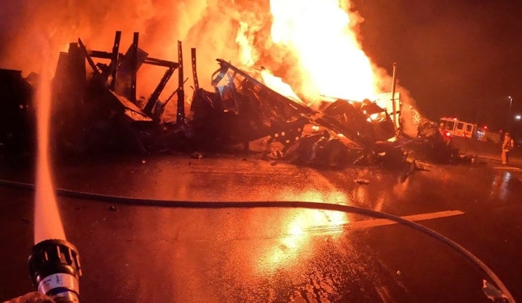 Traffic Disrupted as Fire Crews Extinguish Tractor-Trailer Blaze on I-40 West in Knox County