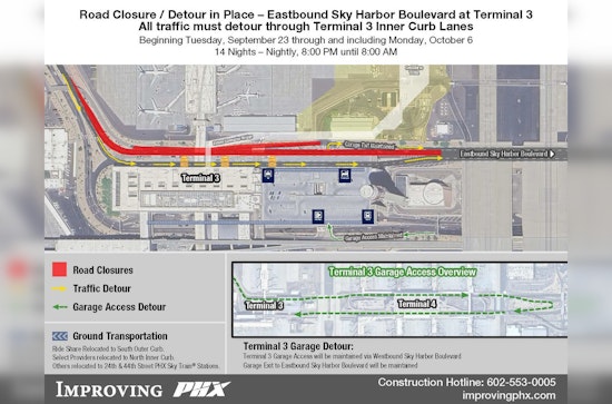 Travel Advisory: Overnight Road Closures at Phoenix Sky Harbor's Terminal 3 Starting September 23